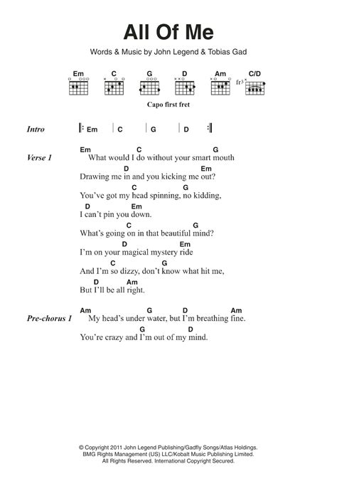 all of me chords.